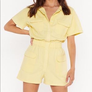 Nasty Gal We Could Work This Out Yellow Romper